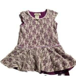 Matilda Jane Toddler Girl's Size 4 Lace Purple Poet Peplum Tunic Top Shirt